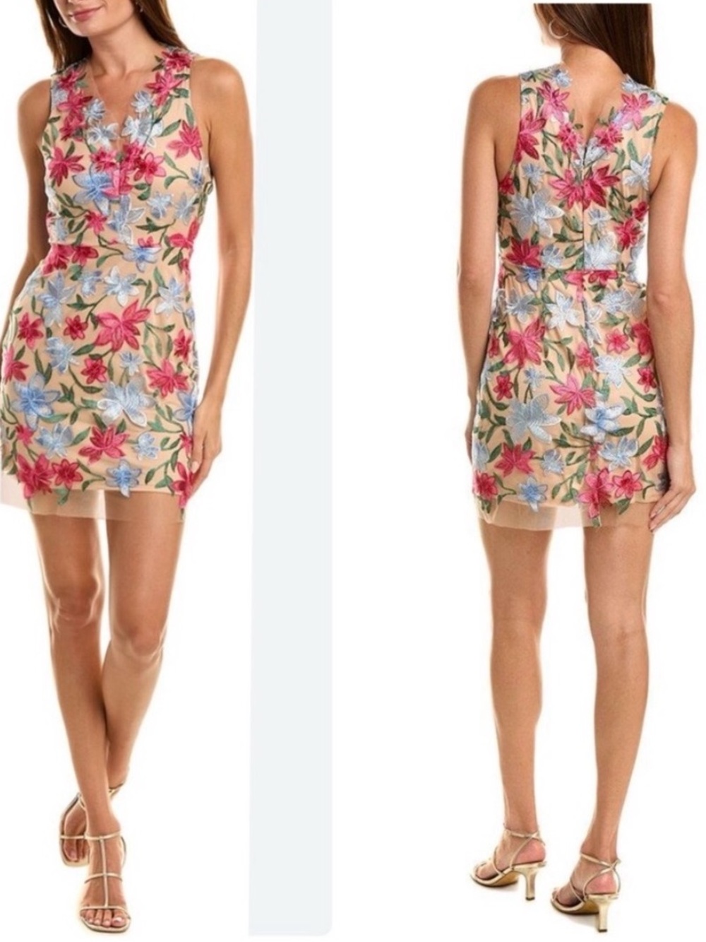 Sam Edelman Star Flower Embroidered Sheath Dress size 2